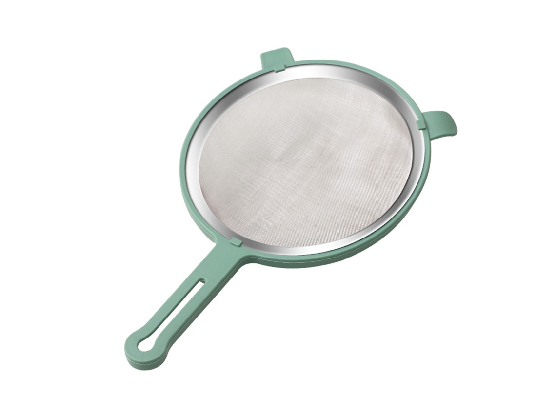 Skimmer Spoon 304 Aço Inoxidável Portátil Malha Fina Coador De Alimentos Para Gordura Molho E Espuma