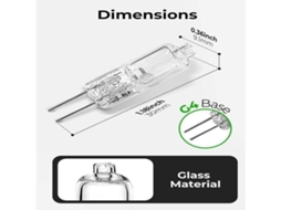 Lurelia Pack De 10 Lâmpadas Halógenas G4 20w 12v 2700k 300lm, Branco Quente, Regulável, Cápsula Transparente, Para Casa