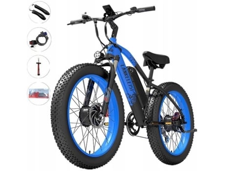 Bicicleta Elétrica LANKELEISI Mg740 Plus 2000W 20Ah 49Km-H 120Km Quadro 18'' Roda 26 Azul