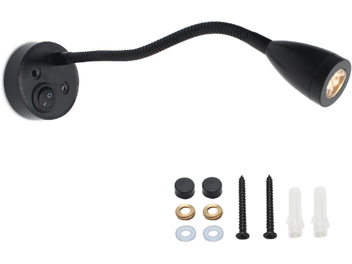 Luminária De Leitura Bealife Com Botão Liga Desliga Prático, Pacote Com 2 Unidades, Para Uso Doméstico, Instalação