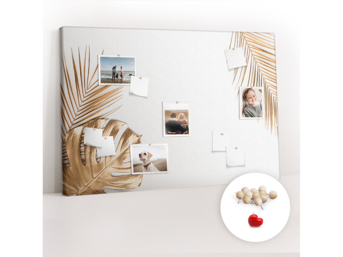 Lousa De Cortiça Folhas Tropicais Para O Quarto Das Crianças Espelharte (120x80 Cm)