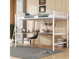 Cama Alta 90x200 Metálica com Secretária L
