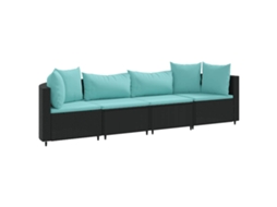 Garden Sofa Set, Garden Sofa Sets Vidaxl Preto Rattan / Vime (n/a)