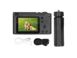 Câmera Digital Mali HD 4K 1080p com tela 2.4 polegadas e zoom 8x Dual para frontal e traseira preta