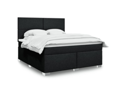 Vidaxl Cama Com Molas/colchão 180x200 Cm Tecido Preto