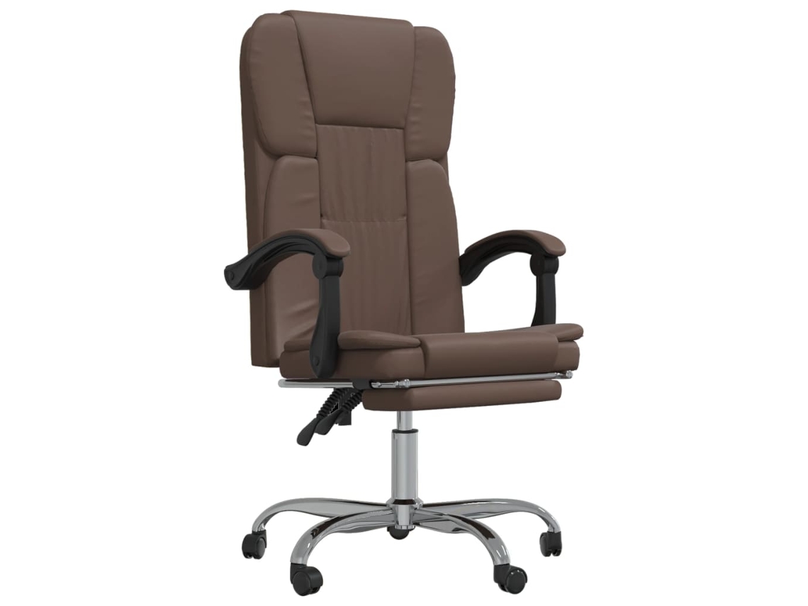Cadeira de Escritório Reclinável Couro Artificial Castanho MAISON EXCLUSIVE