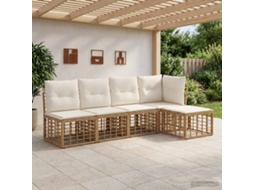 Vidaxl Conjunto De Sofás Para Exterior Natural Poliéster