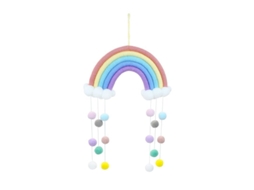 Decoração de parede arco íris tecida à mão com 5 fios, para quarto infantil S/MARCA