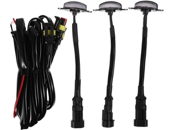Conjunto de 3 luzes estroboscópicas LED de alta intensidade em PVC branco para uso escolar.