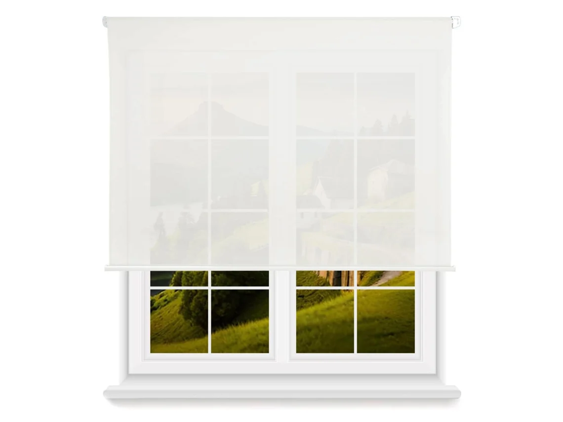 Persiana Rolô Translúcida Wellhome Com Corrente De Pvc, 100x250cm Branco-sujo