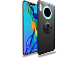 Capa Proteção Anel para Huawei Huawei Mate 30 HONGWE. Vidro Temperado com Anel de Suporte Preto