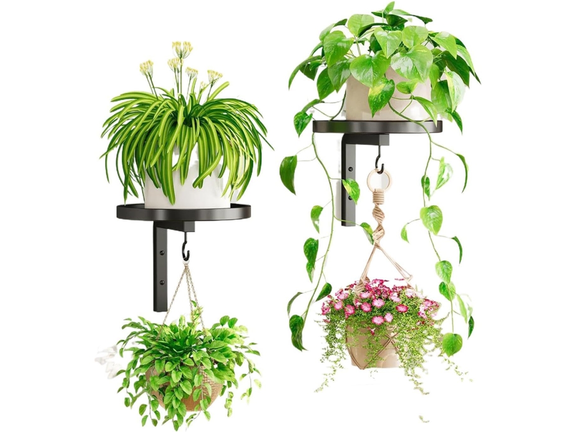 Suporte de Parede para Plantas, Design Flutuante de 2 Peças Que Economiza Espaço Suporte de Parede para Plantas com CHABERLU