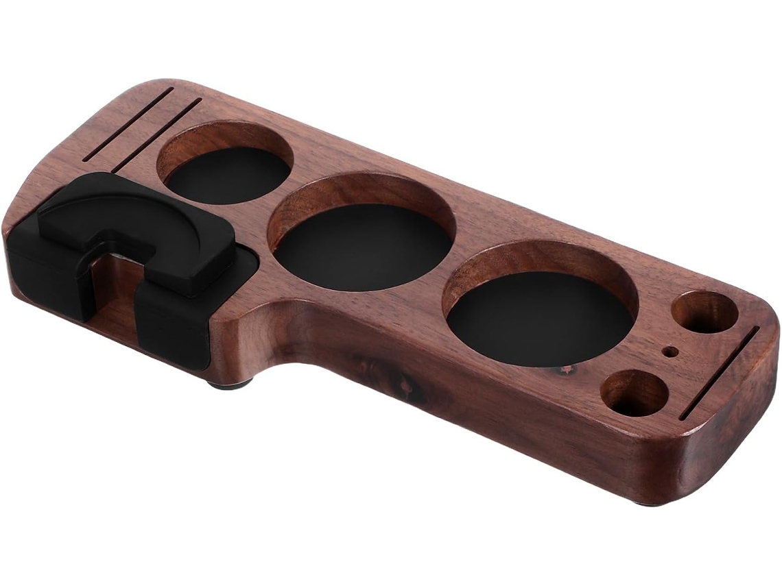 Elegante Suporte De Madeira Para Compactador Café Expresso, Compacto E Resistente, Ideal Armazenar Preparar Seu Pó