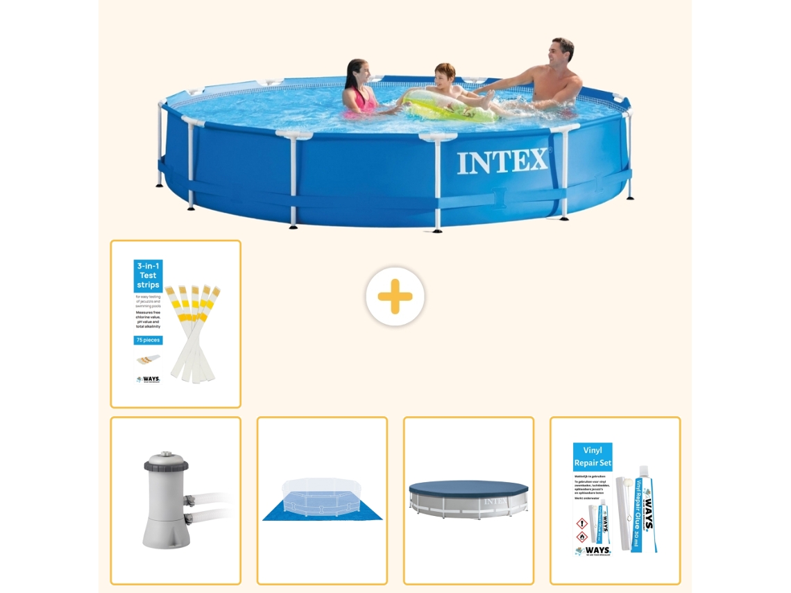 Intex Piscina Com Estrutura Redonda - 366x76 Cm - 6-peças S22467