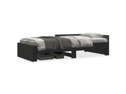 Estrutura de Cama MAISON EXCLUSIVE Derivados de Madeira Preto (75x190 cm)