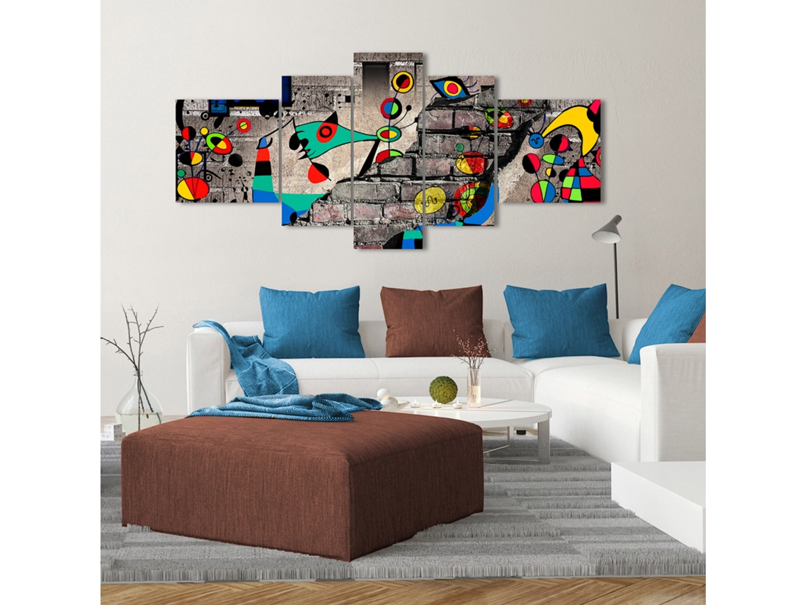 Quadro Moderno DEKOART Arte Abstrata, Miró Moderno Cor Vermalhos (180 X 85cm)