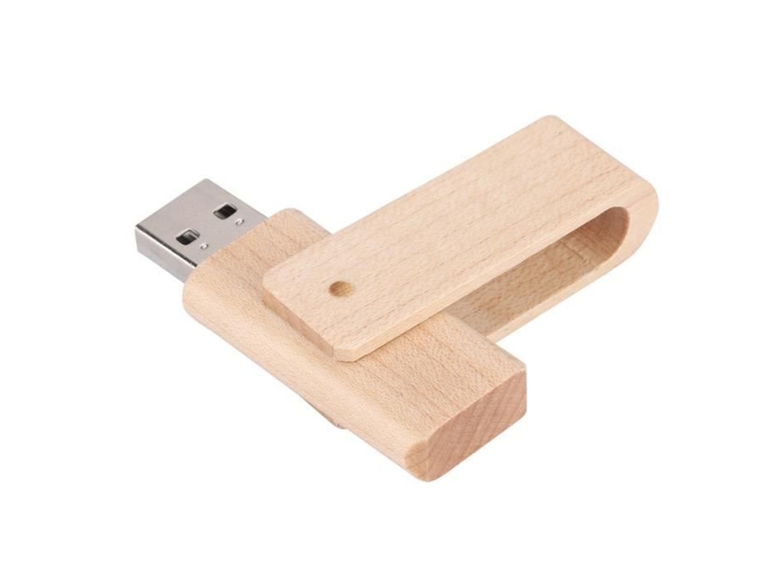 HURRISE Disco de Armazenamento Giratório de Madeira Flash Drives Armazenamento Usb 2.0 U Disk 128G Acessório de Computador