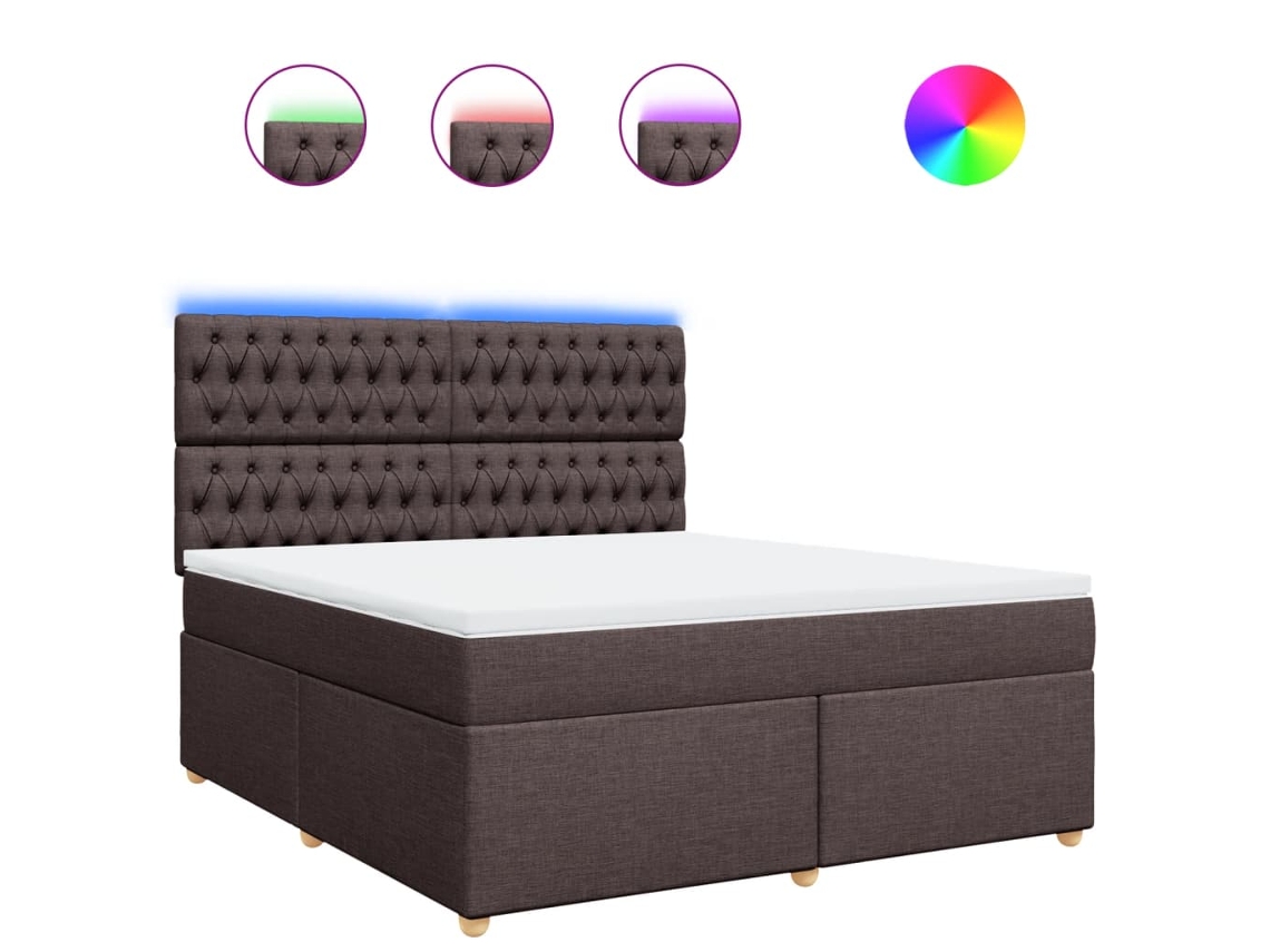 Box Spring Bed, Box Spring Beds Vidaxl Marrom Tecido (180 X 200 Cm)