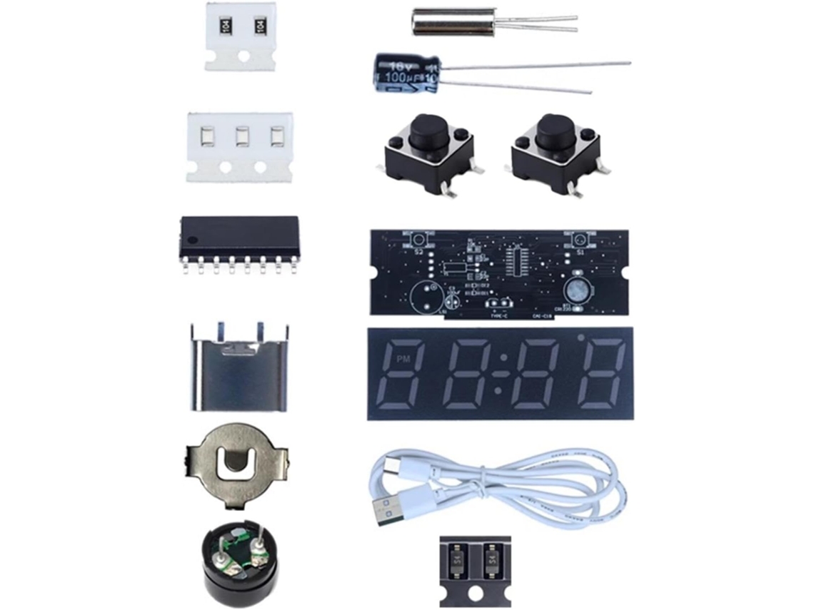 Kit De Relógio Digital, Termômetro Eletrônico, Mini Relógio De Mesa