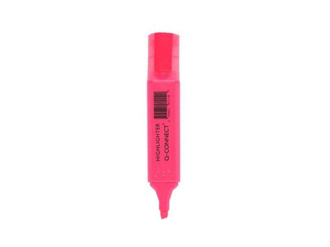 Marcador Fluorescente Q-Connect  de Ponta Biselada Rosa
