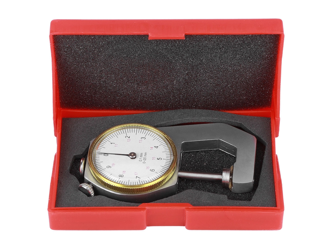 Medidor de espessura portátil de prata, ferramenta de precisão para medir joias e couro, 0-20 mm