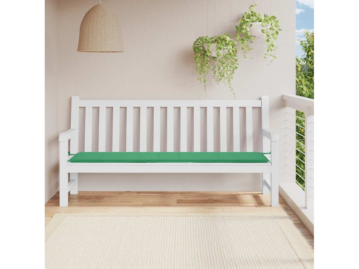 Vidaxl Almofadão P/ Banco De Jardim 200x50x3 Cm Tecido Verde
