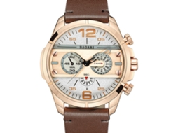 Reloj De Pulsera Para Hombre Bagari Cuero Pu Quartz Deportivo Café