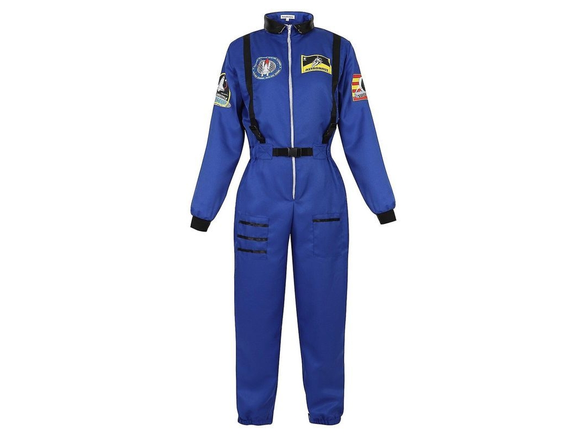 Traje De Astronauta Para Homem Conjunto Cosplay Halloween Tamanhos Xs-xxxl Poliéster Da China Continental Blue Para Mulheres