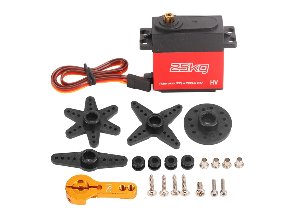 Mali servo Digital 25kg À Prova D'água Baixo Ruído Alta Torção 270 Graus Engrenagem Metal para Braços Robóticos Carros Rc