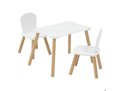 Conjunto de Mesa E 2 Cadeiras Infantis Alex Branco 3 Peças Atmosphera Criador De Interiores Branco Atmosphera Créateur Dintérieur