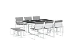 Maison Exclusive - 11 Pcs Conj. De Jantar P/ Jardim C/ Almofadões Textilene Branco