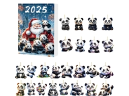Calendário De Natal 2025-2026 Com Panda E Nome, Enfeite De Em Acrílico 2d, Calendários Decorativos Fofos