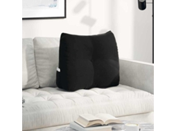 Vidaxl Travesseiro Para Costas Preto 60 X 24 X 50 Cm Veludo