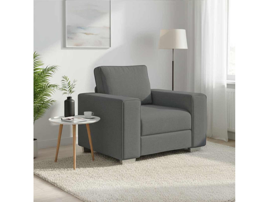 Vidaxl Cadeira Sofa Cinza Escuro 100 Cm Tecido