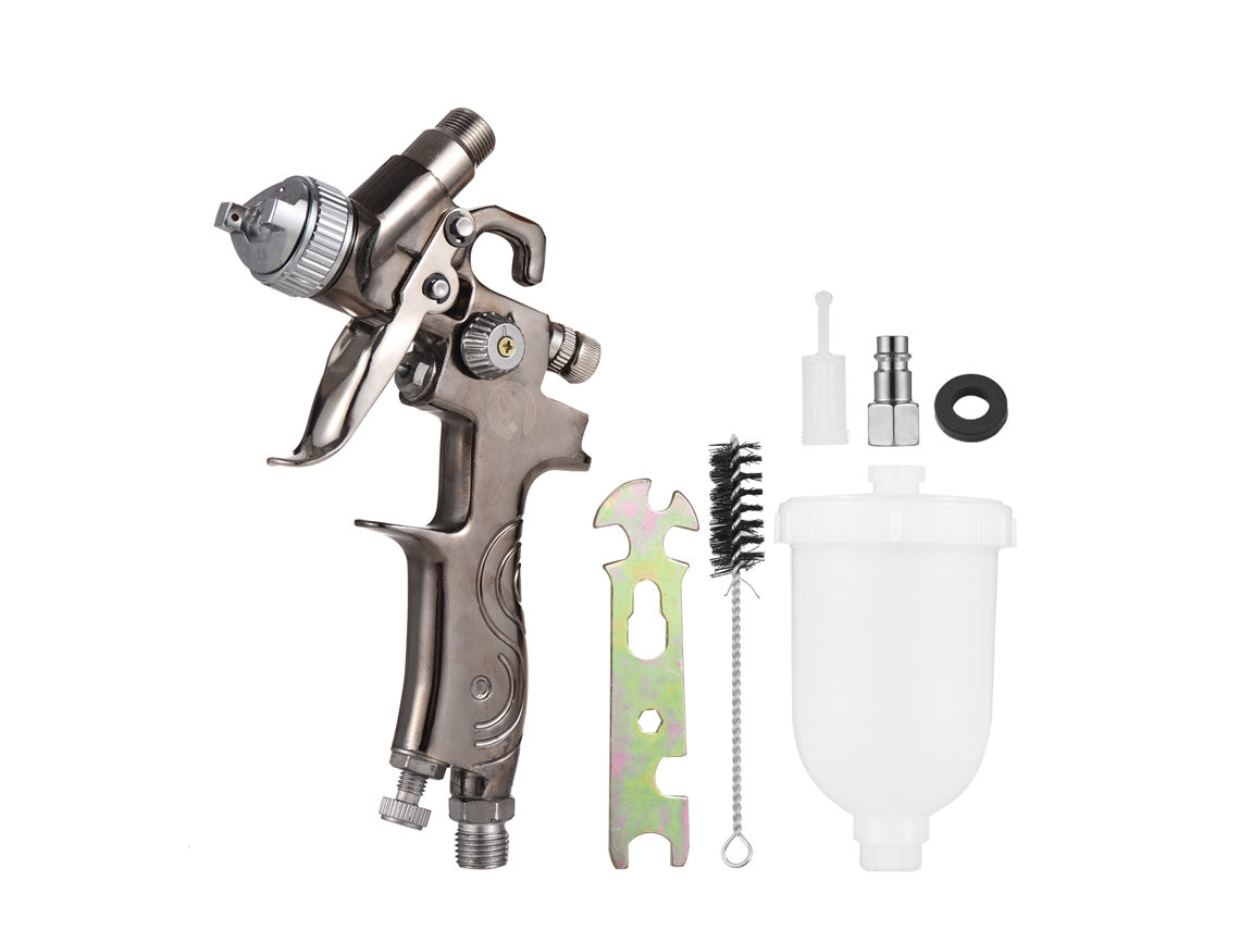 Pistola de pintura pneumática com alimentação por gravidade LVMP, bico de 0,8 mm e copo de 250 ml para pintura de carros, móveis e paredes.