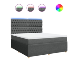 Box Spring Bed, Box Spring Beds Vidaxl Cinzeto Tecido (180 X 200 Cm)