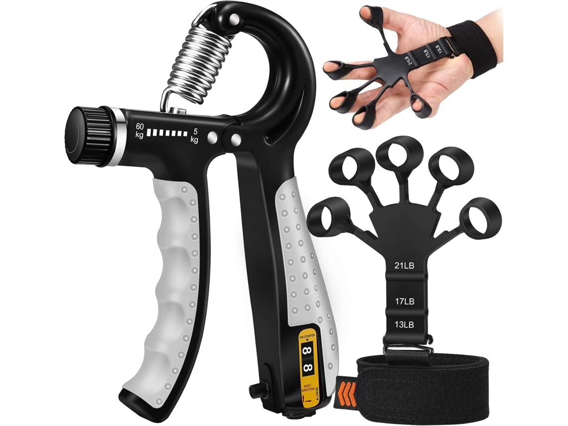 Fortalecedor De Preensão Manual Ajustável E Extensor De Dedos Aquaforge