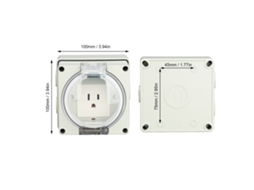 Laxiscreed Tomada Externa Ip66 À Prova De Água Com Enchufe De 3 Pinos Estilo Eua