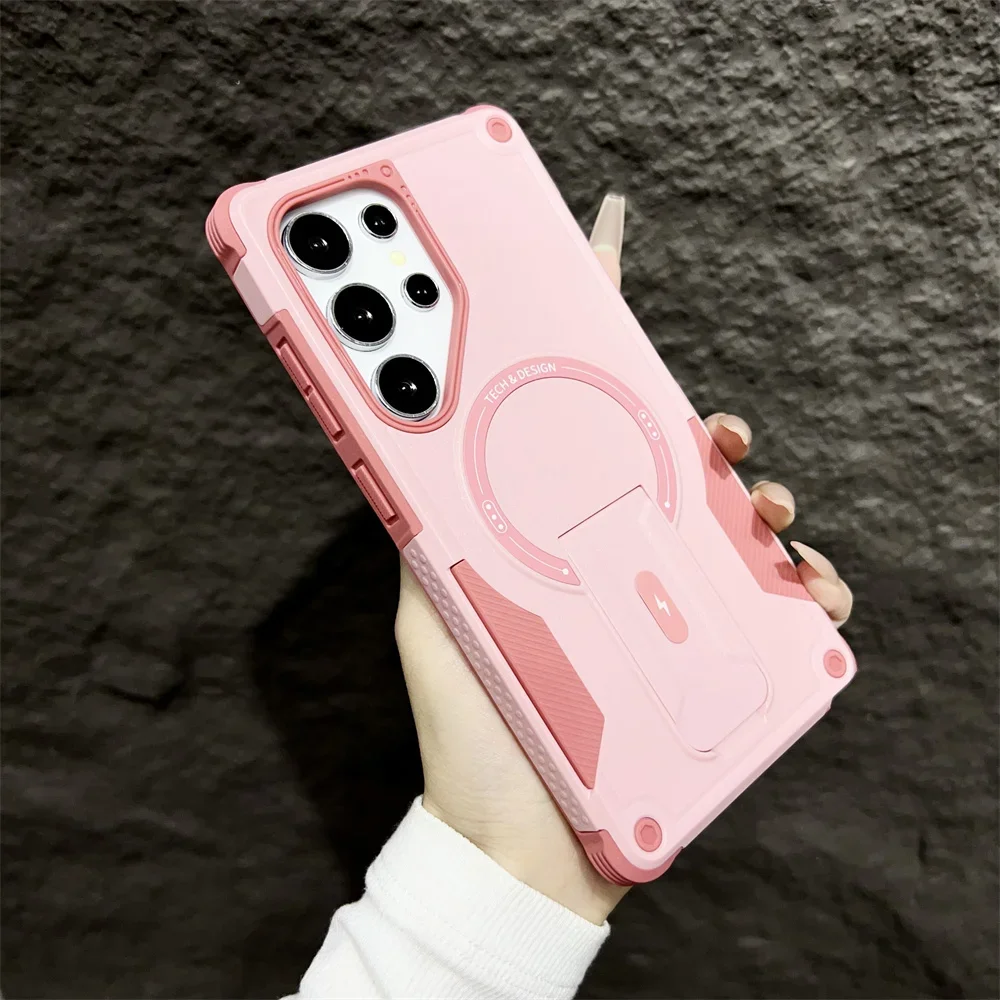 Capa Para Celular Com Suporte Magnético Magsafe (rosa) Para Samsung A56 5g