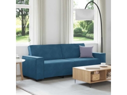 Sofá De 3 Lugares 180 Cm Veludo Azul Lovely Home
