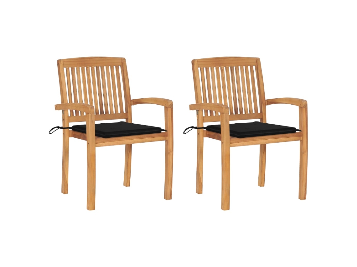 Garden Chair, Garden Chairs Vidaxl Preto Teca (n/a)