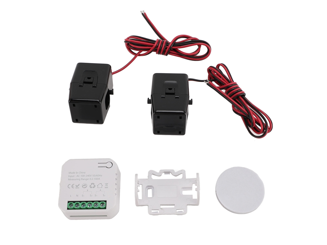Medidor Inteligente De Energia Wifi Para Casa Com Pinça Dupla E Transformador De Corrente 100-240v
