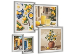 Conjunto De Pinturas Ideias Cítricas Mediterrâneas Espelharte (5 Peças)