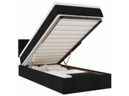 Estrutura de Cama Otomana com Colchão Preto Tecido MAISON EXCLUSIVE