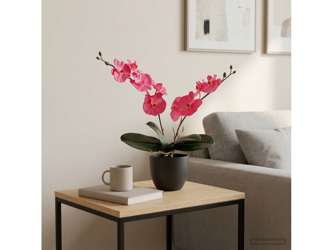 Vidaxl Planta De Orquídea Artificial Vermelho 36 X 10 X 30 Cm