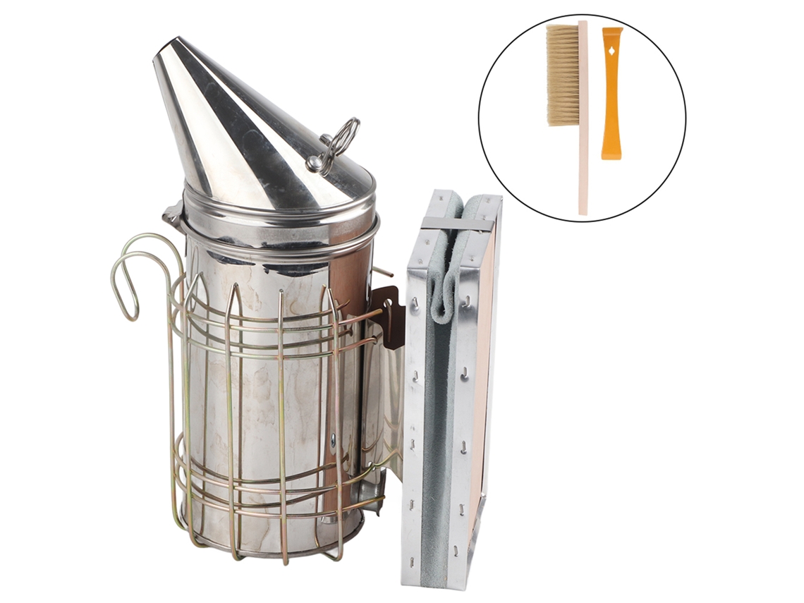 Fumegador Manual de Abelhas em Aço Inoxidável com Ferramentas Apicultura S/MARCA