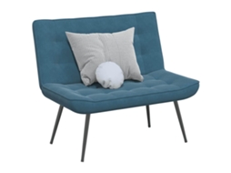 Banco 110x74x84 Cm Veludo Azul Lovely Home