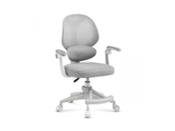 Cadeira de Escritório Infantil Ajustável MARK ADLER Junior 4.5 Cinza Ergonômica, Apoios de Braço Rebatíveis, Rodas com Travamento Automático