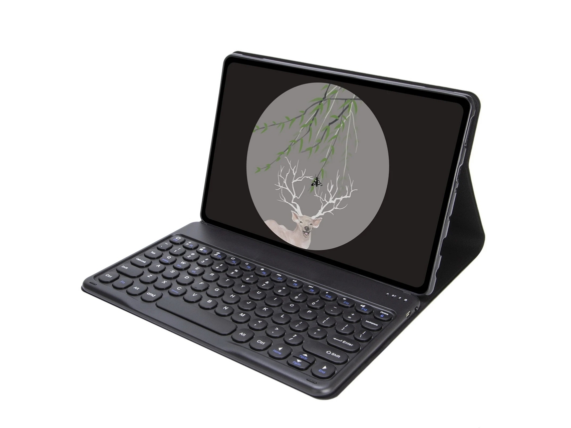 Lurelia Capa Com Teclado Para Tablet Lenovo M10 Plus 3ª Geração 10.6 2022, Preto, Mouse Dual-mode 2.4g