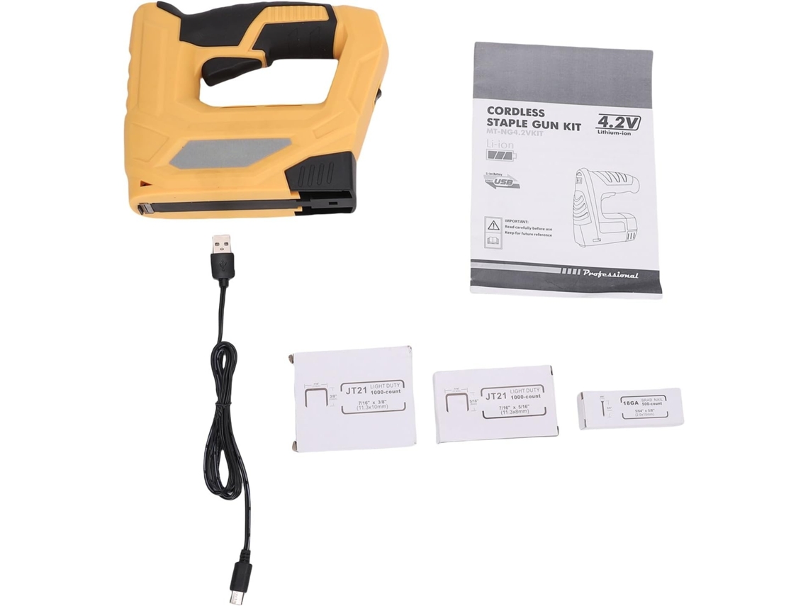 Lurelia, Grampeador Elétrico Recarregável, 90 Pregos, 2 V, Aço, Para Marcenaria E Estofamento